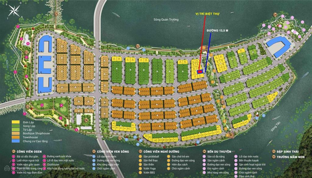 Suất hiếm  biệt thự sun group view sông quán trường, sở hữu lâu dài, giá giai đoạn 1.