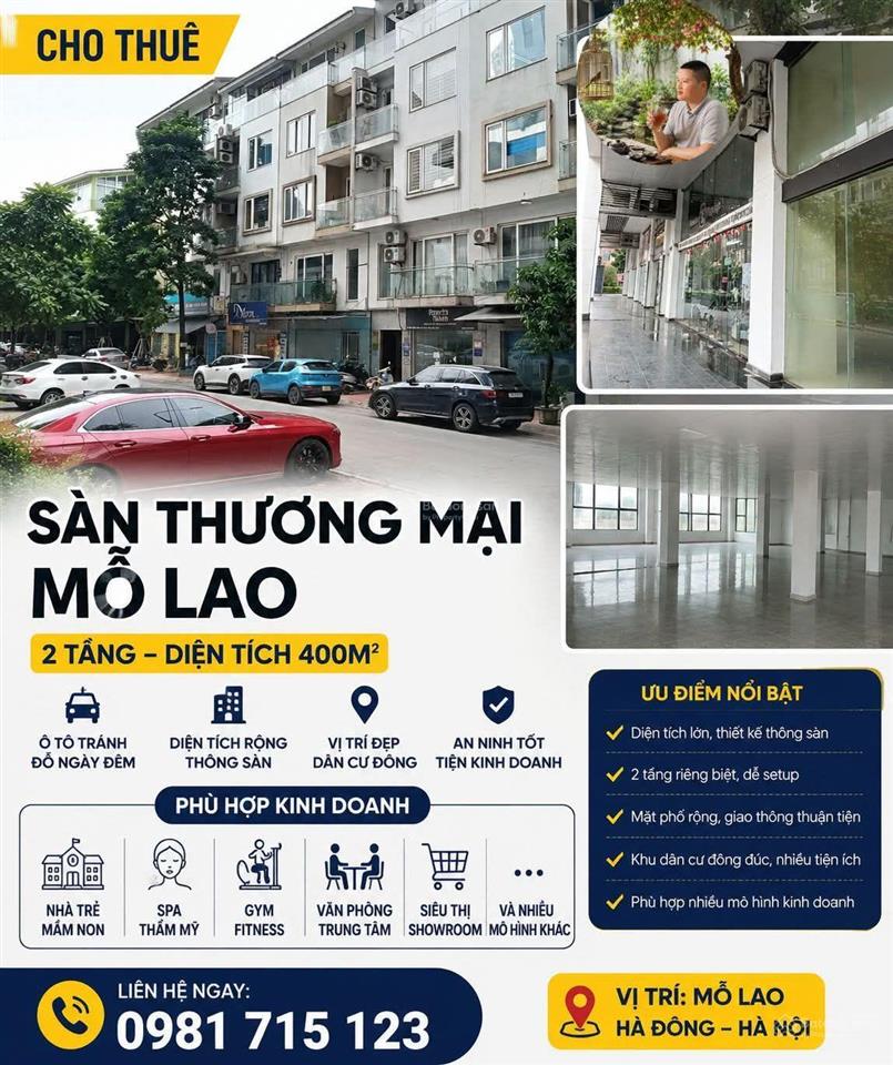 Cho thuê sàn thương mại 400m2 tại trung tâm thương mại tsq, hà đông, giá thỏa thuận, đẹp,