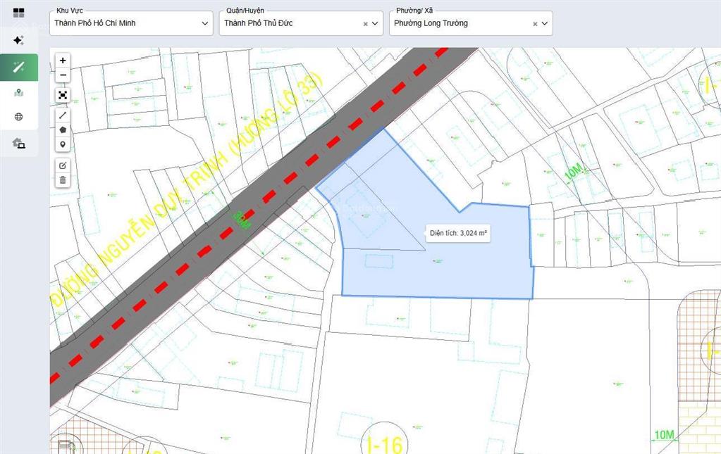 Mặt tiền nguyễn duy trinh,long trường, quận 9, dt  32 x 80 nở hậu, hđt 100 tr/th  giá bán 495 tỷ