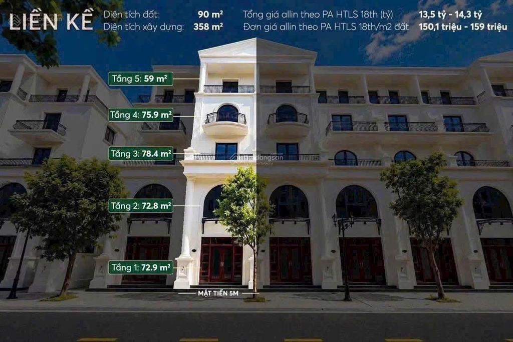 Chỉ nhỉnh 11 tỷ, sở hữu liền kề 90m2 khu đóng vịnh xanh
