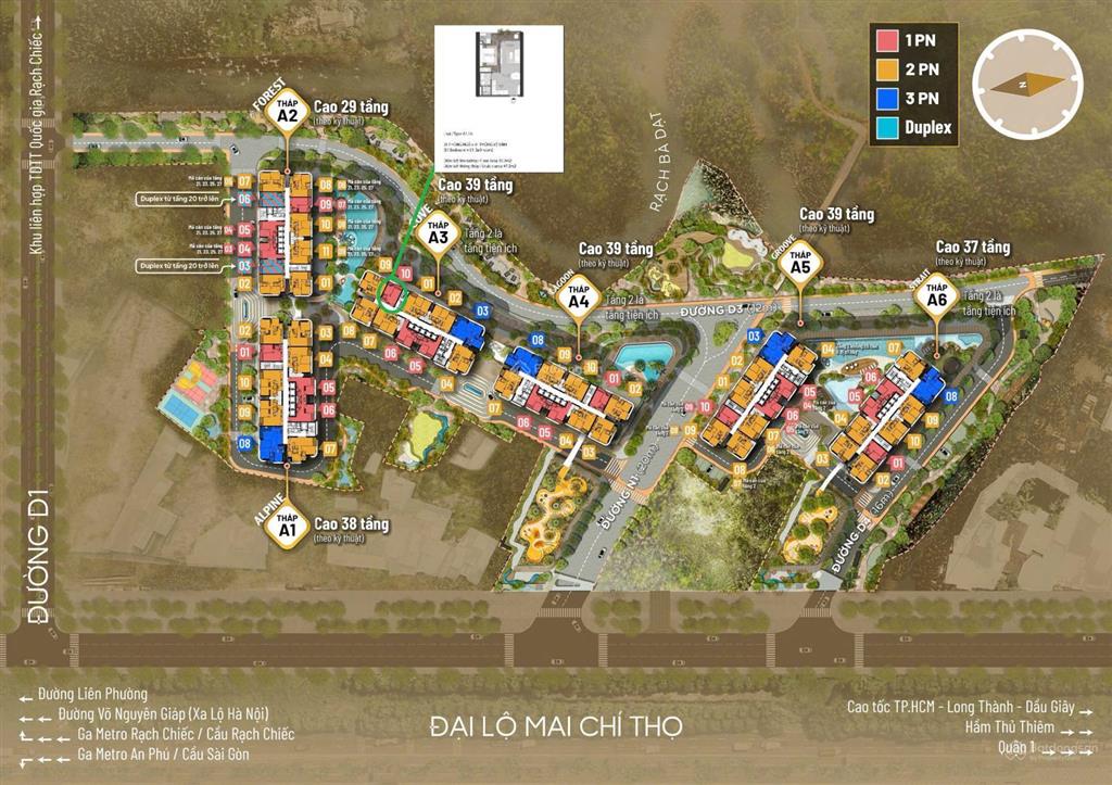 Chính chủ bán lại căn 1pn giá gốc tháp a3, hướng view khu thể thao rạch chiếc.  0908 043 ***