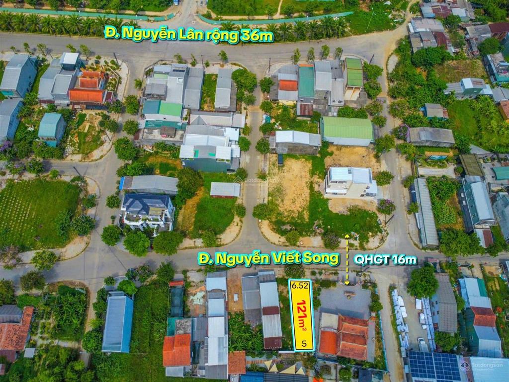 Bán đất mặt tiền nguyễn viết song  121m2  3tỷ250  đường 16m