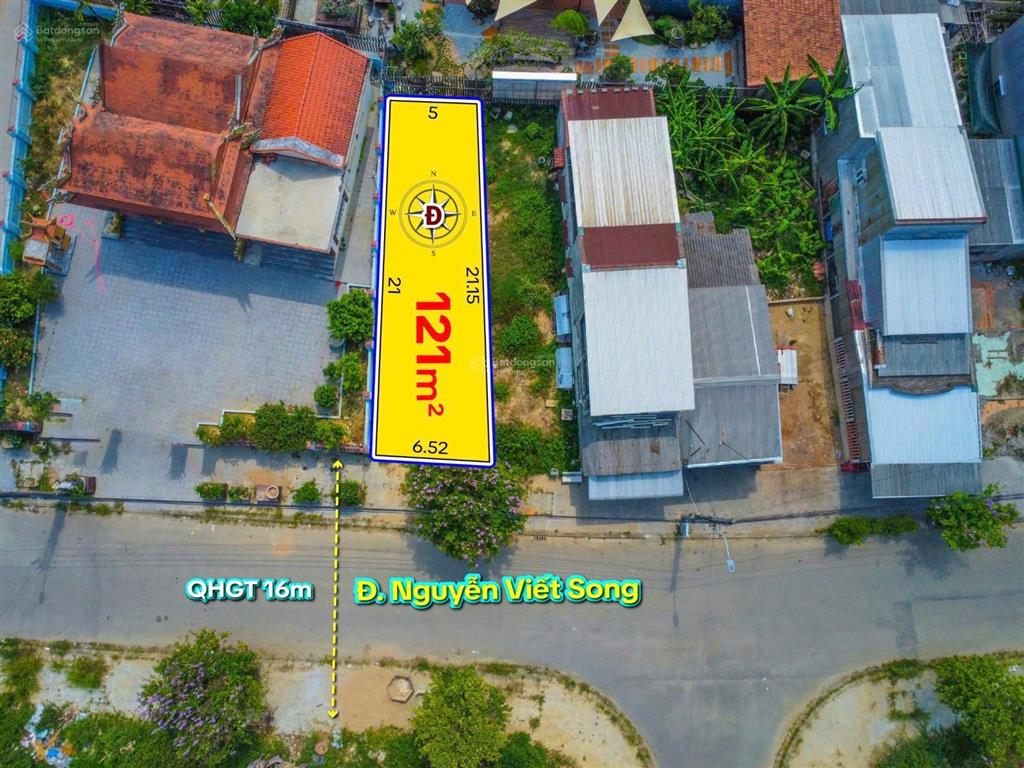 Bán đất mặt tiền nguyễn viết song  121m2  3tỷ250  đường 16m