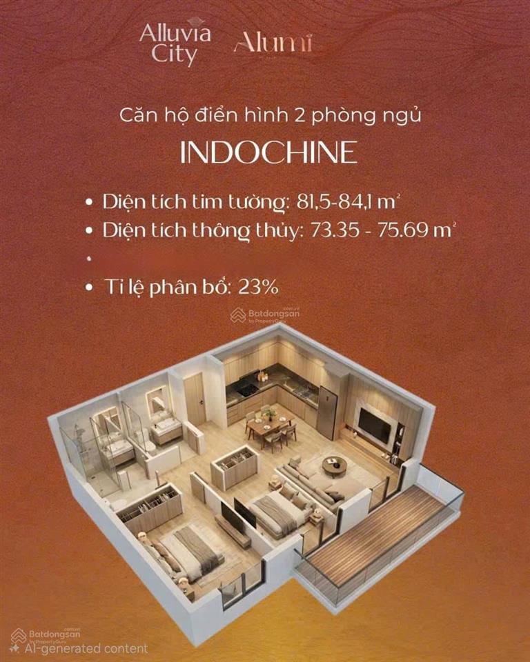Bán cc 2pn, 2wc, 74.6m2 tại alumi  alluvia city, 5.06 tỷ, văn giang, hưng yên, giá ưu đãi