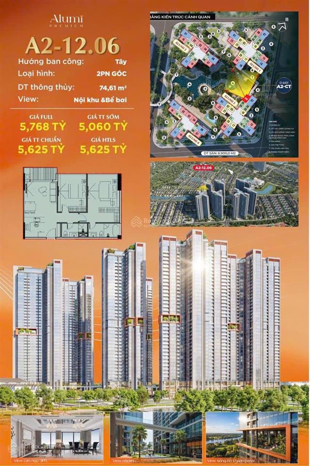Bán cc 2pn, 2wc, 74.6m2 tại alumi  alluvia city, 5.06 tỷ, văn giang, hưng yên, giá ưu đãi