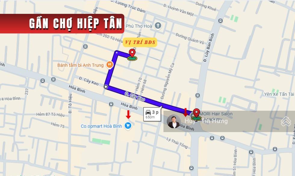 Bán nhà mặt tiền nội bộ phường hiệp tân, 4 x 19m, 3 tấm, 9.2 tỷ. (gần ngã tư hòa bình)