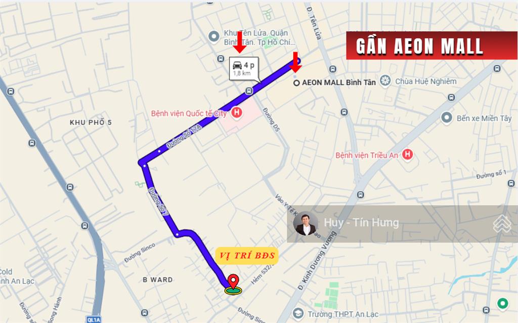 Bán nhà góc 2 mặt hẻm 574 kinh dương vương (sinco), 7.5 x 10m, cấp 4, giá 5.9 tỷ