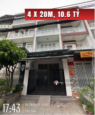 Bán nhà đường 12m nội bộ p. bình phú, 4 x 20m, 3.5 tấm, 10.6 tỷ. nhà mới, gần chợ.