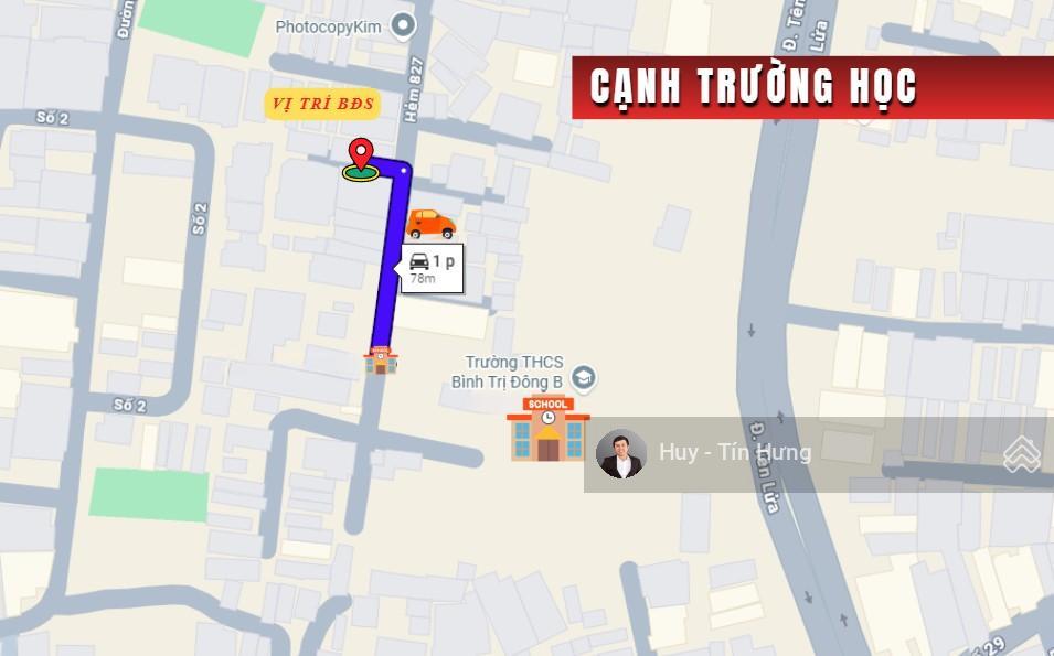 Bán nhà hẻm 827 tỉnh lộ 10, dt 4 x 17m, 2 tấm, 5.8 tỷ. cạnh trường học, gần aeon mall