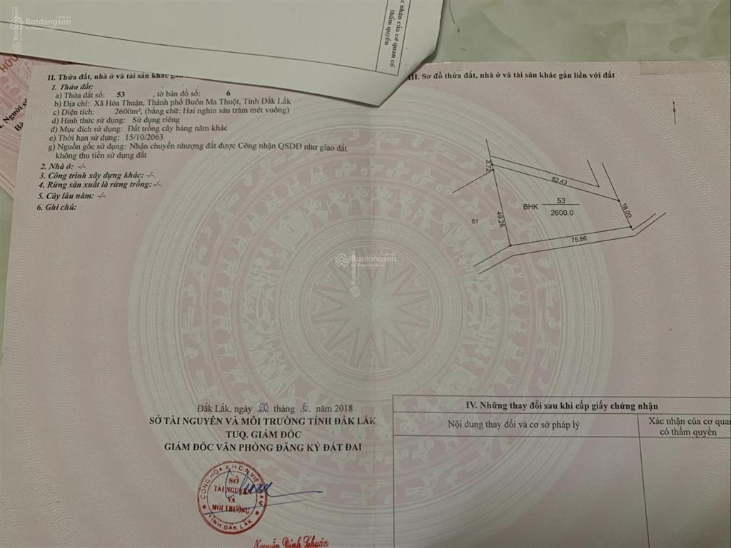 Bán đất rẫy phường tân an (thôn 1, đạt lý) 6,7 sào. giá 3 tỷ