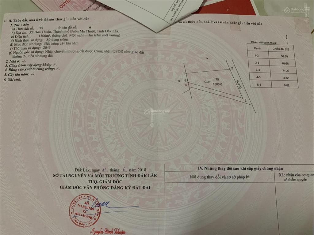 Bán đất rẫy phường tân an (thôn 1, đạt lý) 6,7 sào. giá 3 tỷ