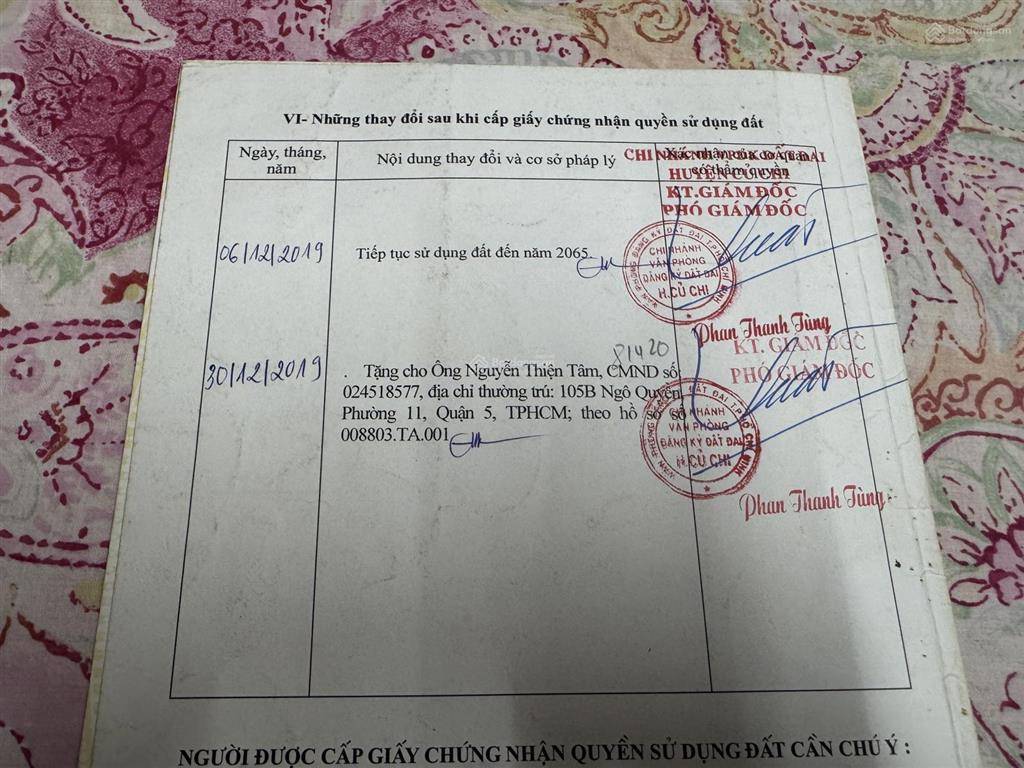 Bán đất chính chủ  mặt tiền trương thị kiện, thái mỹ, củ chi