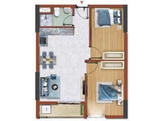 Hàng độc quyền căn hộ view hồ bơi, tầng trung giá chưa đến 2 tỷ, 2 phòng ngủ cực rẻ