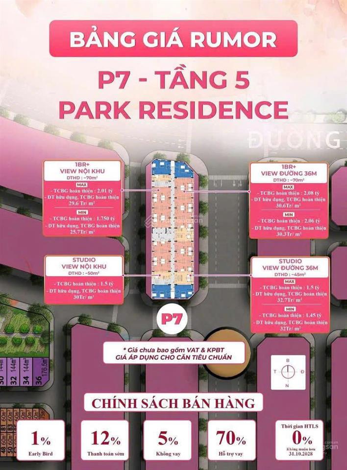 Siêu phẩm tòa p7 1pn + 1 khách, 3 ngủ full giá 1.6 tỷ, ck 19%, quý 2/2027 nhận nhà ở ngay!