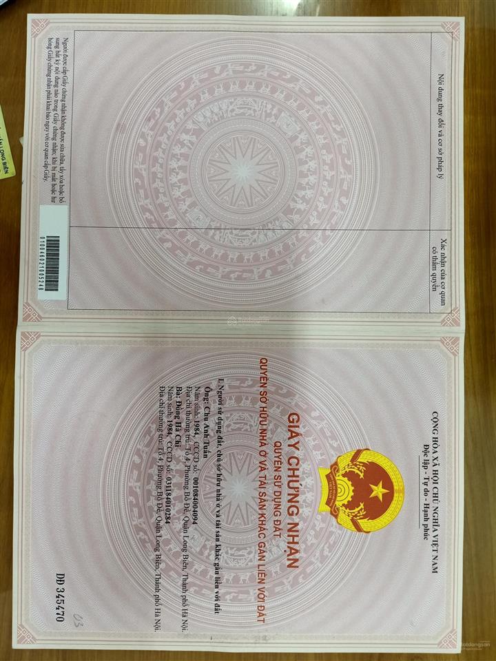 Bán lô đ1át 52,6 m2 , giao dịch trục tiếp, sổ đỏ chính chủ( giá cả có thể thương lượng )