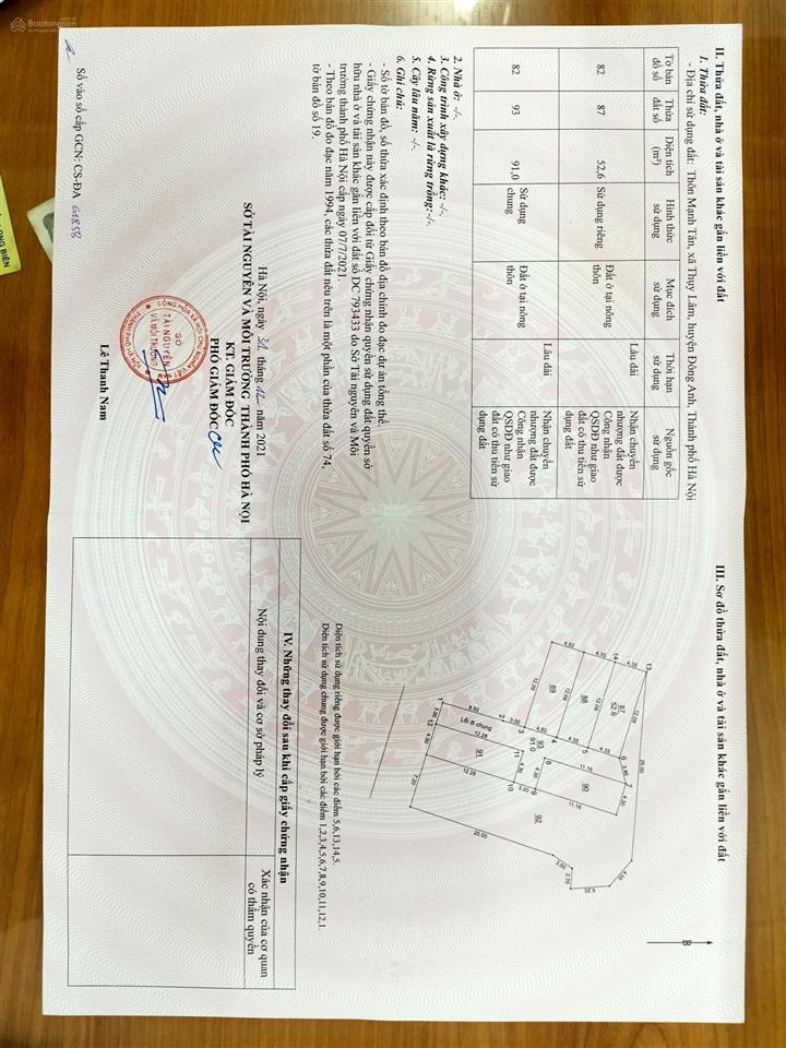 Bán lô đ1át 52,6 m2 , giao dịch trục tiếp, sổ đỏ chính chủ( giá cả có thể thương lượng )