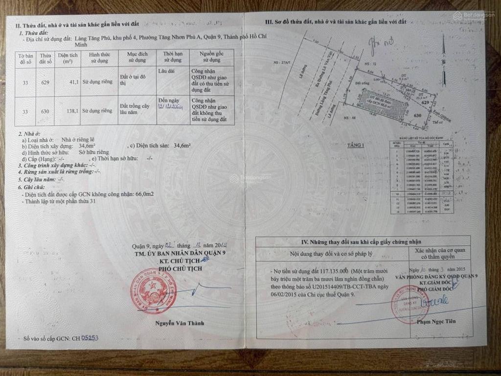 Mt làng tăng phú , 26 tỷ,245m2, (10m25m) có thể tách 2 lô, chủ kẹt, bán gấp