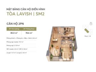 Căn 2pn giá tốt hơn 2,3 tỷ  vốn đợt 1 chỉ cần 5% sẵn quỹ các tầng đẹp, view sông, bàn giao cao cấp