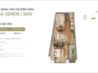 Nghịch lý, căn 1pn nhưng đơn giá lại nổi bật dự án, chỉ từ 2,9 tỷ/căn = 68tr/m2. nội thất cao cấp