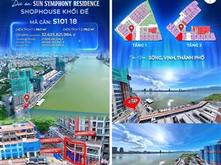 Căn góc khối đế duy nhất mặt sông mua trực tiếp từ cdt dự án symphony, s1.01.18 toà s1, 24 tỷ