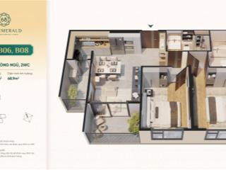 Bán căn hộ 2pn, 2wc tại the emerald 68, 4,2 tỷ, 68,9m2