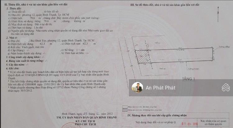 Bán nhà hẻm 222 bùi đình túy nhà c4 dt 95m xe hơi thông