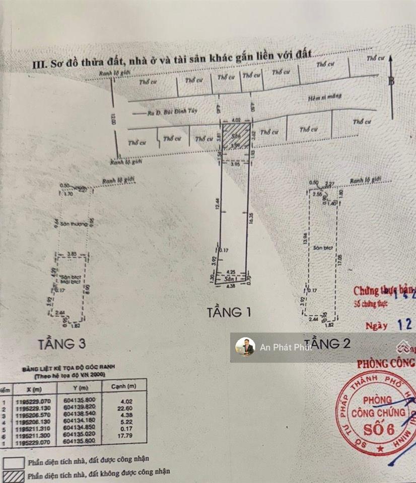 Bán nhà hẻm 217 bùi đình túy nhà 3 tầng dt 80m hẻm xe hơi 5m