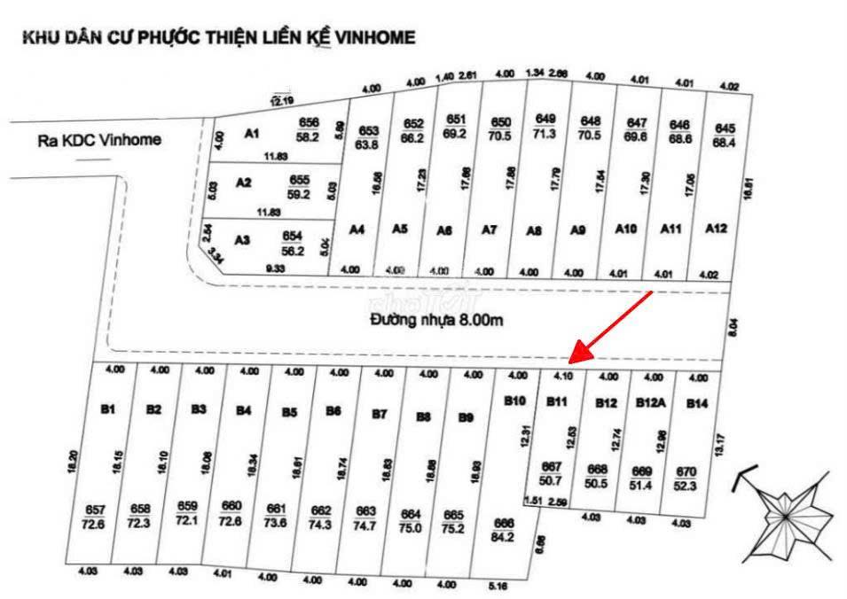 Bán đất thổ tại khu dân cư phước thiện, 2,8 tỷ, 50,7 m2, vị trí đẹp