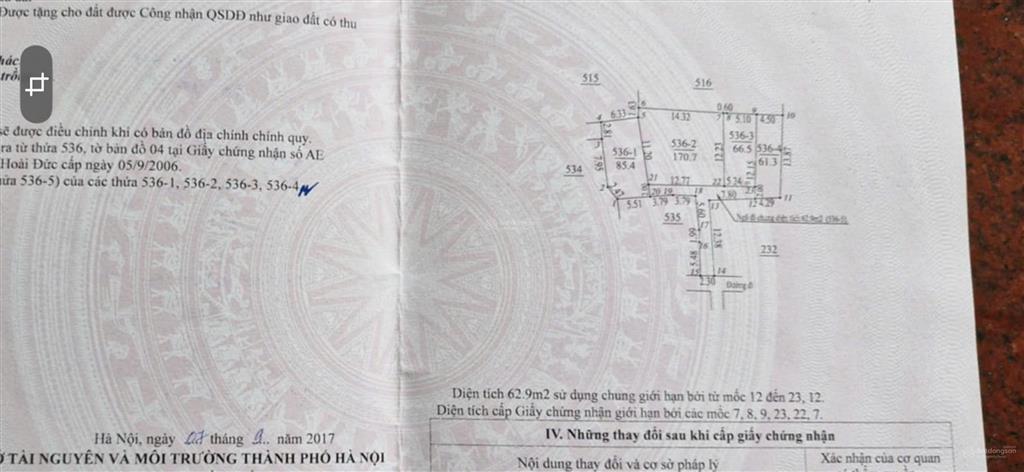 Bán đất tại đường di trạch, di trạch, hoài đức, hà nội, 6,4 tỷ, 66,5 m2