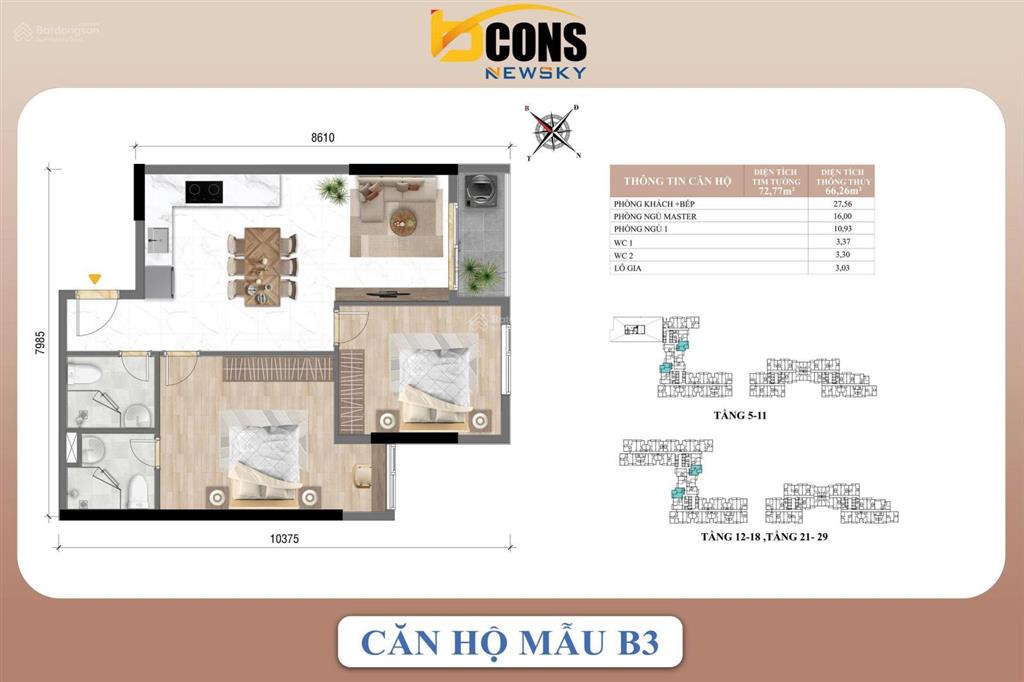 Bán căn tầng sân vườn view nội khu đông nam siêu hiếm tại bcons newsky, 3,748 tỷ, 72,77m2, 2pn, 2wc