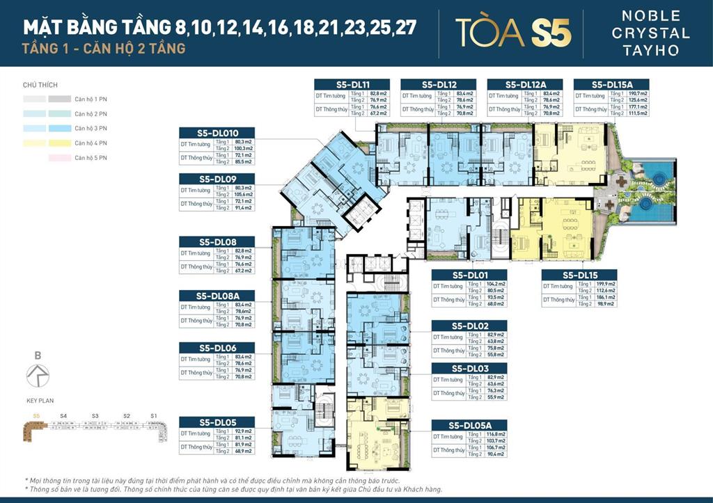 Noble crystal tây hồ ciputra, bể bơi sân vườn, view hồ tây sông hồng