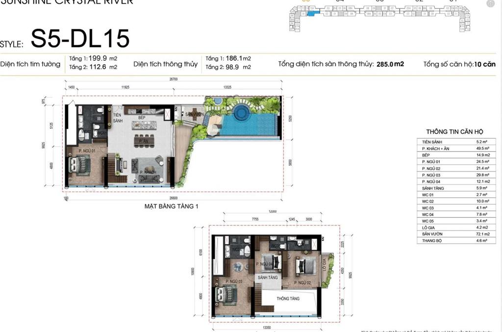 Mở bán sky villa noble west lake tây hồ 286m2, bể bơi sân vườn view hồ tây sông hồng