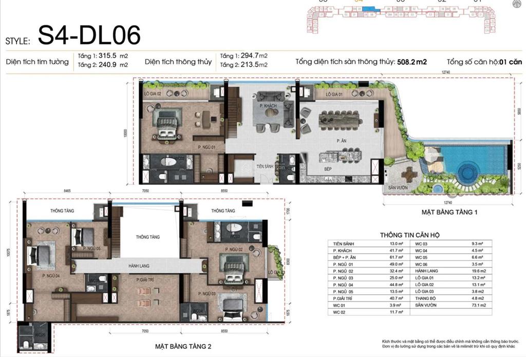 Mở bán penthouse noble west lake 506m2, bể bơi sân vườn riêng, view hồ tây sông hồng