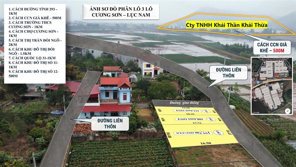 Bán lô góc 2 mặt tiền tại cương sơn, lục nam, bắc giang