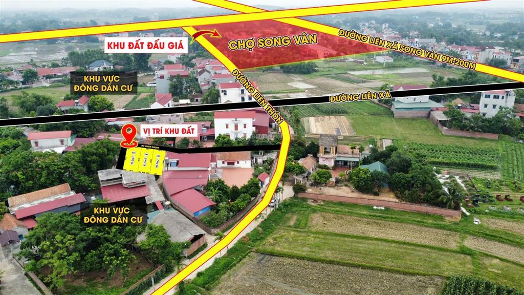 Chỉ với hơn 300 triệu sở hữu ngay lô đất tại song vân, tân yên, cách chợ song vân chỉ 300m.