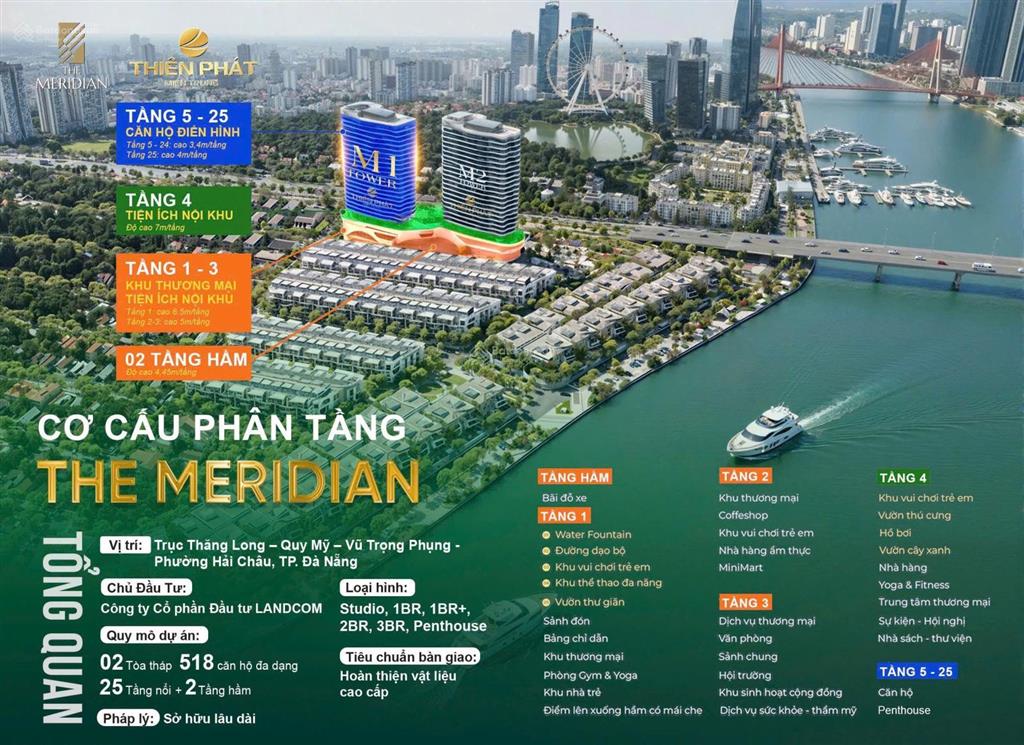 Căn hộ meridian sở hữu lâu dài view pháo hoa công viên châu á view sông