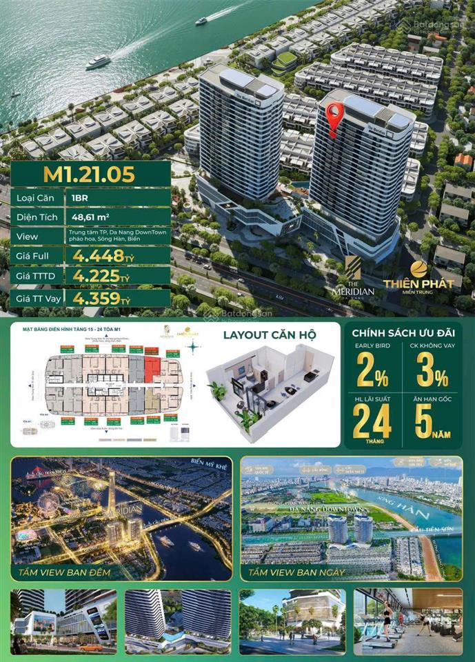 The meridian đà nẵng tuyệt tác sở hữu lâu dài trong tổ hợp downtown