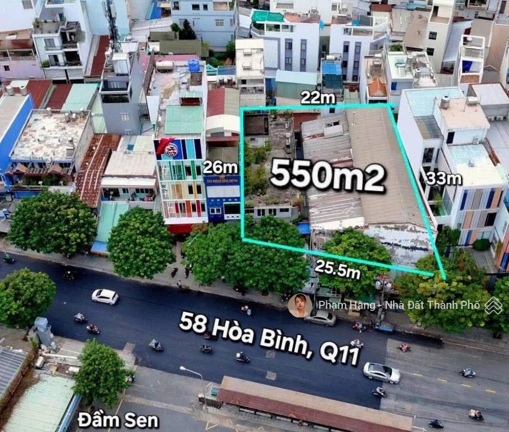 Bán 800m2 đất 25x39 view đầm sen hòa bình