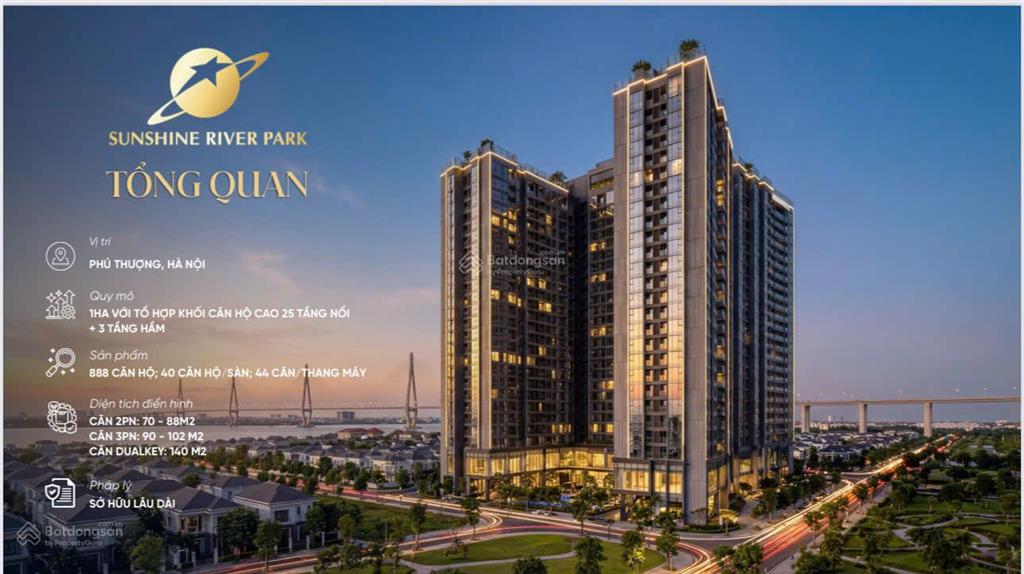 Mở bán đợt 1 sunshine river parkciputra hanoi. chiết khấu 12%, htls 0% giá từ 104tr/m2. ký cđt