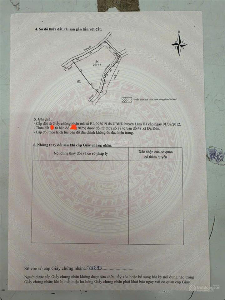 Tôi cần bán gấp đất nhà vườn (cách chợ đinh văn 2km) xã đạ đờn, lâm hà. dt 3014m2, giá 3,6tỷ