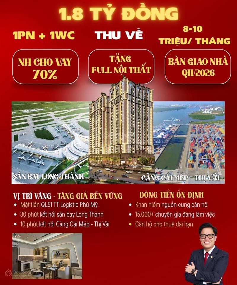 Căn hộ maison grand phú mỹ giá 1,84 tỷ  thanh toán 50% nhận nhà, tặng nội thất cao cấp