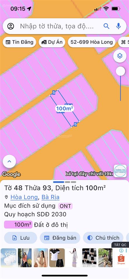 Bán đất nền dự án lan anh 5  2, tại quốc lộ 56, hoà long, bà rịa. giá 900 triệu/ 100m2