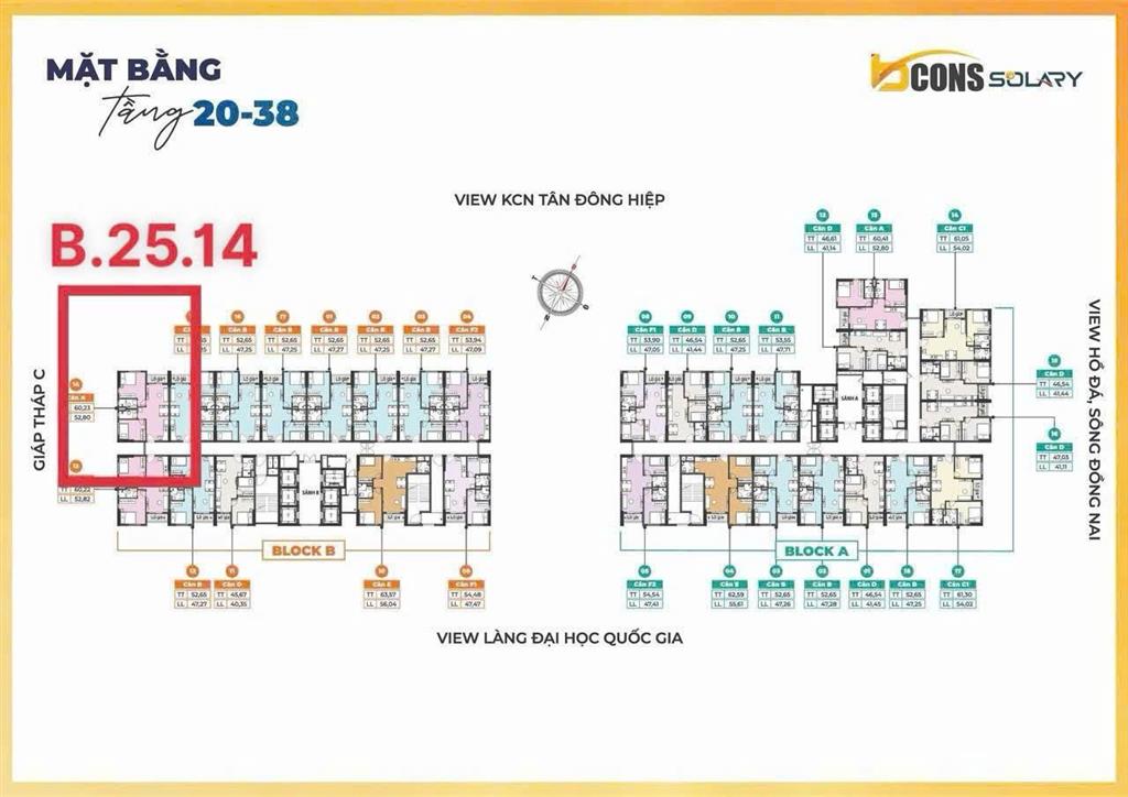 Cần bán căn góc 2pn + 2wc có ban công