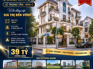 Siêu phẩm biệt thự lô góc geleximco lê trọng tấn  189m²  giá tốt hiếm có