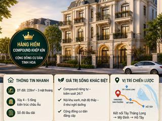 Biệt thự song lập compound vinhomes đan phượng 228m chỉ ~145tr/m (33 tỷ)