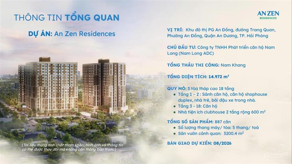 Bán cc an zen residence, 1,9 tỷ, 54m2, ở đường chùa nghèo, an dương, hải phòng bao đẹp