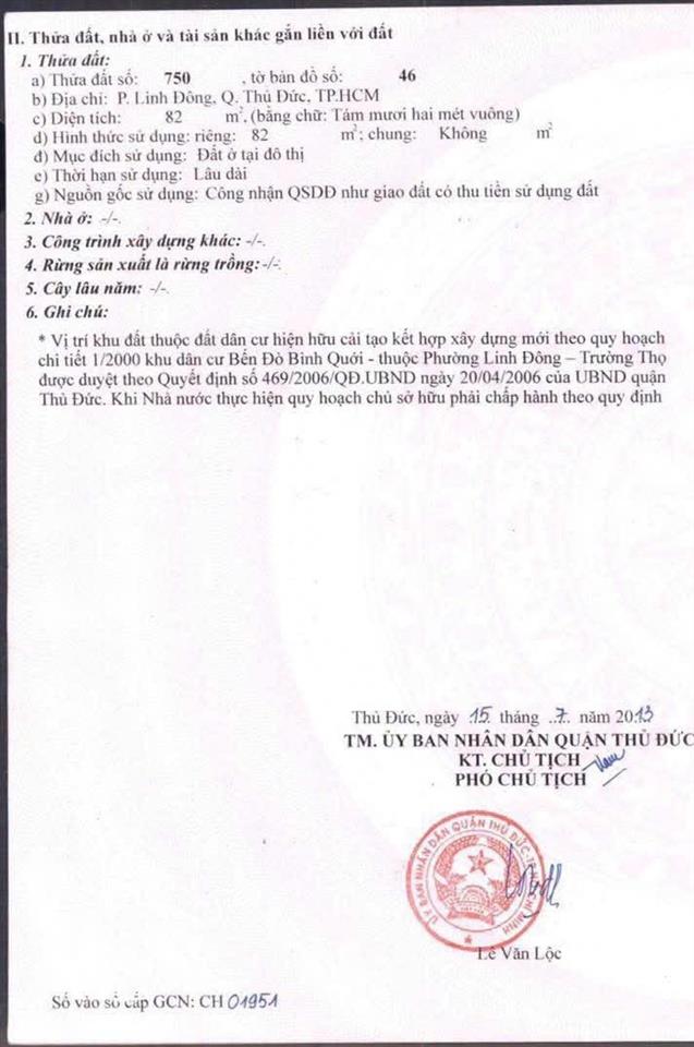 Chính chủ cần bán đất tại linh đông, thủ đức