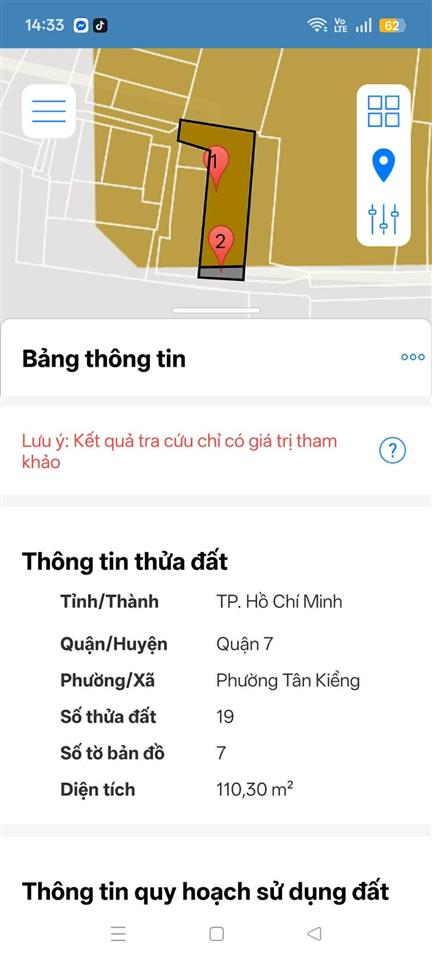 Lô đất trần xuân soạn, tân hưng, q.7  chính chủ chưa qua đầu tư  107m2  ngang 5.2m