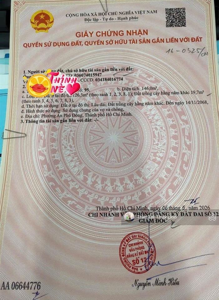 Bán đất mặt tiền sông vàm thuật, ngang 5m vị trí đẹp, đường bờ kênh tham lương bến cát
