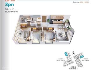 Hacom tower  căn góc 96m2 đẹp nhất  full nội thất 4 sao ngay quảng trường 16/4. 0937 048 ***